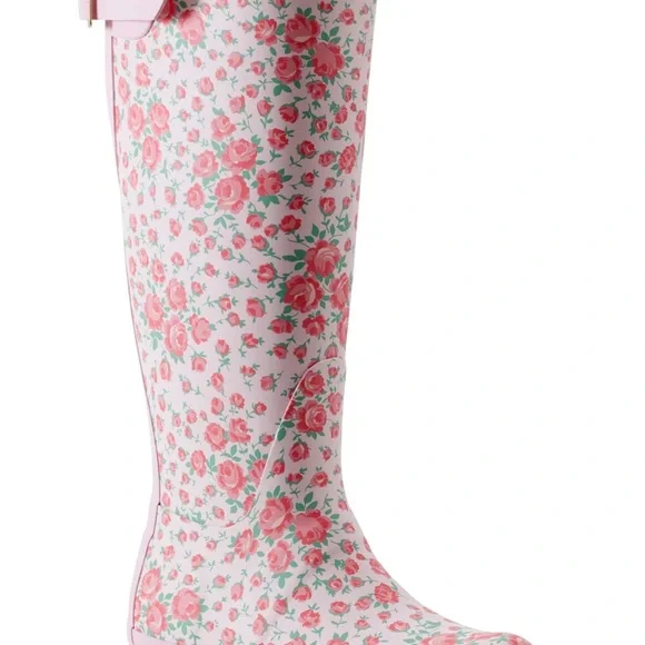 Loveshackfancy Hunter Floral Pink and Green Rain Boots